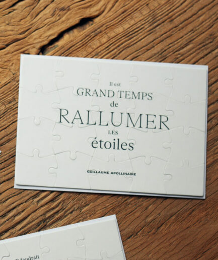 Carte postale puzzle - Il est grand temps de rallumer les étoiles - Guillaume Apollinaire