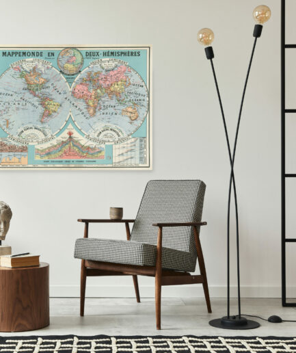 Mappemonde en deux Hémisphères par J.Forest