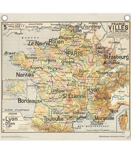 Carte des villes par Vidal-Lablache