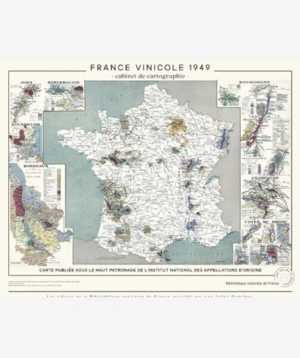 Affiche «Carte de France vinicole» - 80 x 60 cm
