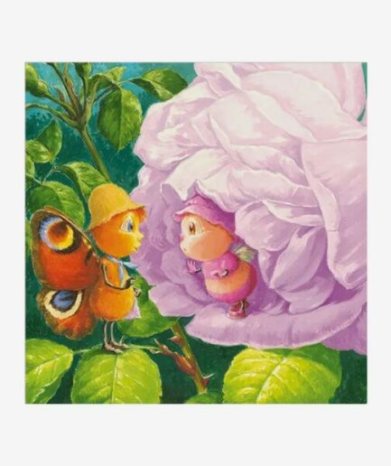 Affiche «Drôles de Petites Bêtes - Rose» - 40 x 40 cm