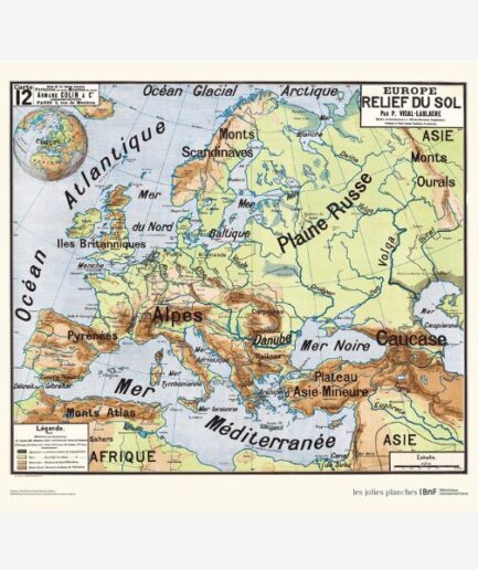 Affiche «Carte d'Europe» - 76 x 70 cm