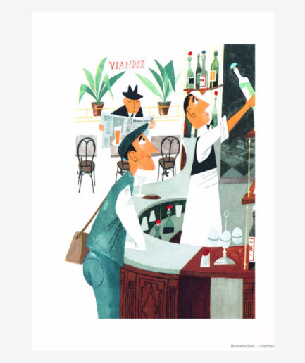 Affiche «Sasek - Au bistrot» - 30 x 40 cm