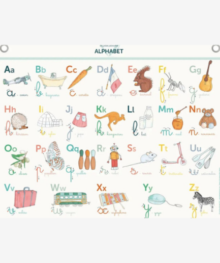 Affiche «Abécédaire illustré» - 100 x 80 cm